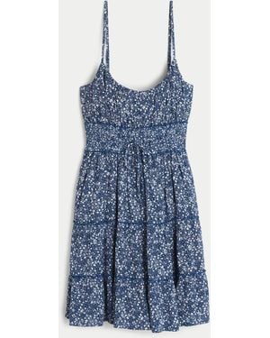 Hollister Smocked Waist Mini Dress - Blue