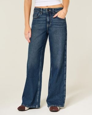 Hollister High Rise Jeans mit weitem Bein - Blau