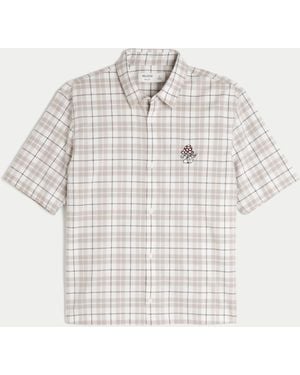 Hollister Boxy Short-sleeve Embroidered Graphic Shirt - White