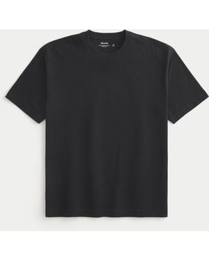 Hollister Boxy Heavyweight Cotton Crew T-shirt - Black