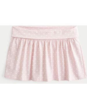 Hollister Foldover Knit Mini Skort - Pink