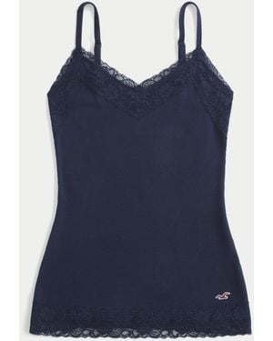 Hollister Lace Trim Layering Cami - Blue