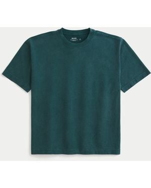 Hollister Boxy Heavyweight Washed Cotton Crew T-shirt - Green