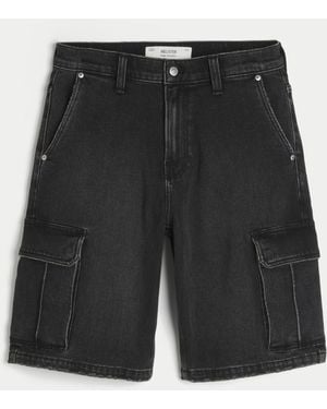 Hollister Baggy Denim Cargo Shorts - Black