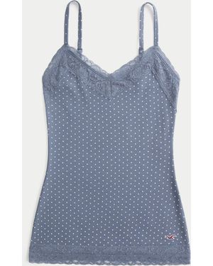 Hollister Lace Trim Layering Cami - Blue