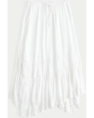 Hollister Asymmetrical Hem Maxi Skirt - White