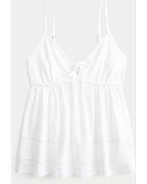 Hollister Tie-front Babydoll Top - White