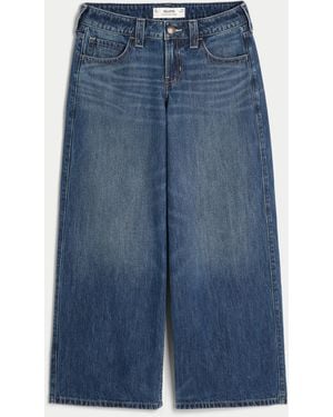 Hollister Low-rise Dark Wash Super Baggy Jeans - Blue