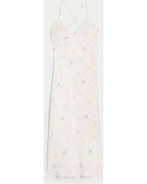 Hollister Crepe Open Back Midi Slip Dress - White