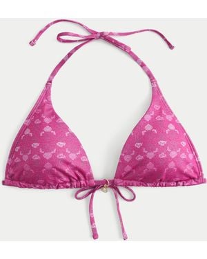 Hollister Shimmer Multi-way Triangle Bikini Top - Pink