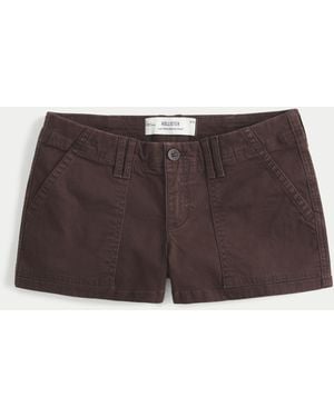 Hollister Low-rise Twill Shortie Shorts - Brown