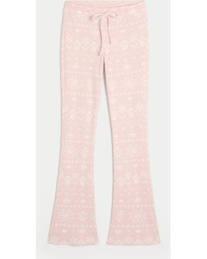 Hollister Gilly Hicks Always Cosy Waffle Bootcut Trousers - Pink