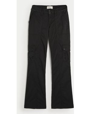 Hollister Mid-rise Relaxed Cargo Boot Trousers - Black