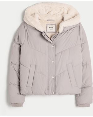 Hollister Ultimate Cosy Lined Puffer Jacket - Grey