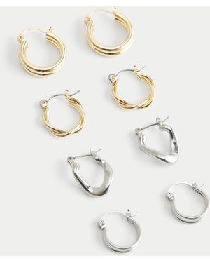 Hollister Classic 4-pack Hoop Earrings - White