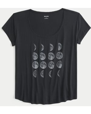 Hollister Easy Moon Phase Graphic Tee - Black