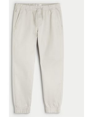 Hollister Relaxed Twill Joggers - White