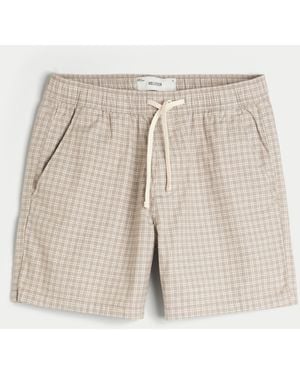Hollister Mid-thigh Linen-blend Pull-on Shorts - Natural
