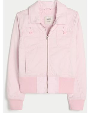 Hollister Twill Zip-up Jacket - Pink