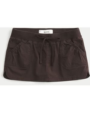 Hollister Hollister Remi Poplin Micro Mini Skort - Black