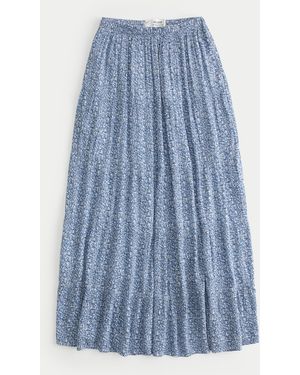 Hollister Tiered Maxi Skirt - Blue