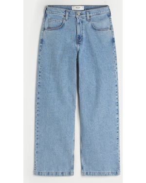 Hollister Medium Wash Super Baggy Jeans - Blue