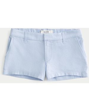 Hollister Low-rise Linen-blend Shortie Shorts - Blue