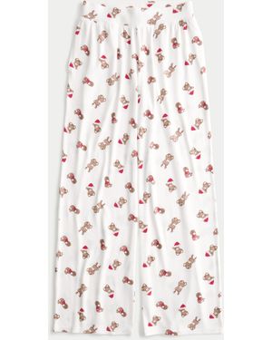 Hollister Cosy Wide-leg Pyjama Trousers - White