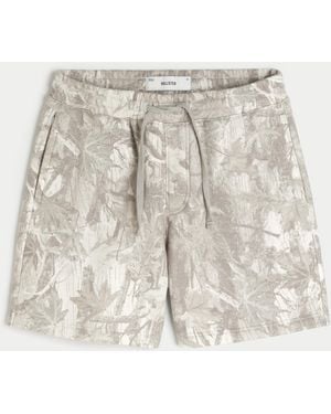 Hollister Above-the-knee Baggy Fleece Camo Shorts - Natural