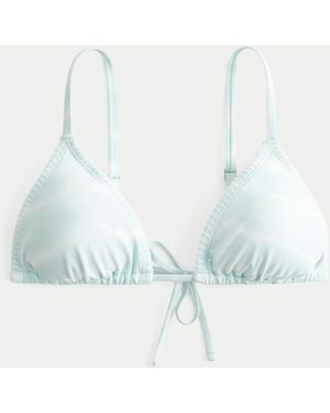 Hollister Stitched Over-the-shoulder Triangle Bikini Top - Blue