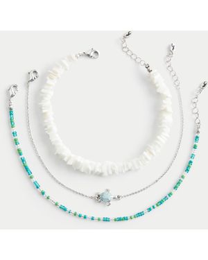 Hollister Shell Anklet 3-pack - Blue