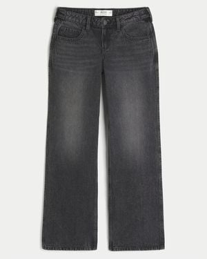 Hollister Hollister Andi Adjustable Waist Low-rise Washed Black Baggy Jeans - Grey