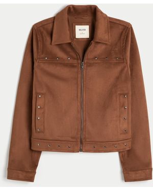 Hollister Faux Suede Boho Jacket - Brown