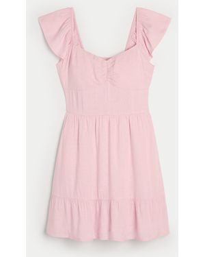 Hollister Short-sleeve Cinch Bust Skort Dress - Pink