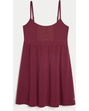 Hollister Pintuck Knit Mini Dress - Red