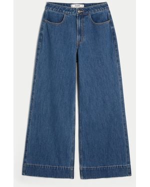 Hollister Ultra High-rise Medium Wash Wide-leg Jeans - Blue