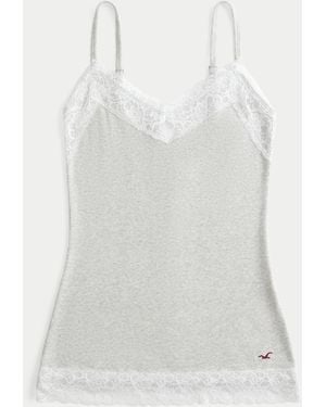 Hollister Lace Trim Layering Cami - White