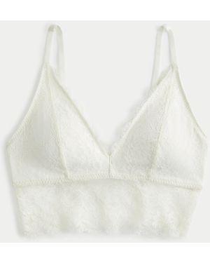 Hollister Gilly Hicks Lace Longline Bralette - White