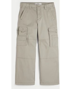Hollister Super Baggy Cargo Trousers - Grey