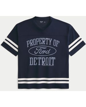 Hollister Baggy Ford Graphic Football Jersey - Blue