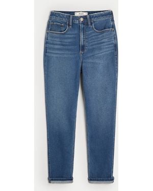 Hollister Curvy Ultra High-rise Dark Wash Mom Jeans - Blue