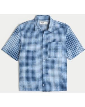 Hollister Boxy Short-sleeve Pocket Shirt - Blue