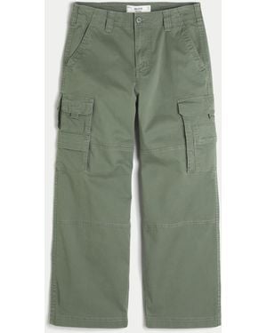 Hollister Super Baggy Cargo Trousers - Green