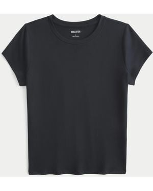 Hollister Seamless Fabric Crew Baby Tee - Black