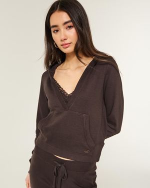 Hollister Easy V-neck Hoodie in Blue | Lyst UK