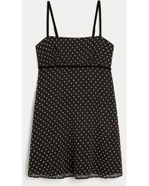 Hollister Chiffon Babydoll Mini Dress - Black