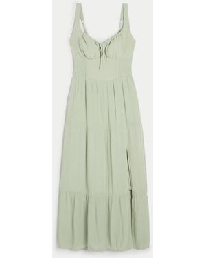 Hollister Hollister Sofia Side-smocked Maxi Dress - Green