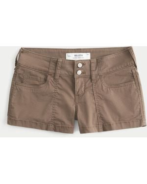 Hollister Low-rise Poplin Shortie Shorts - Brown