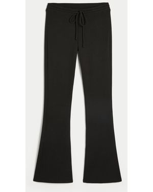 Hollister Gilly Hicks Always Cosy Waffle Bootcut Trousers - Black