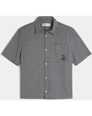 Hollister Kastiges Hemd mit Schlangengrafik - Grau